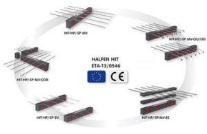 Gembinių balkonų įdėtinės armavimo detalės su izoliaciniu intarpu HALFEN HIT. Denia Solutions