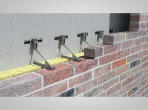 muro atrama, muro tvirtinimo kronsteinai, muro sienele